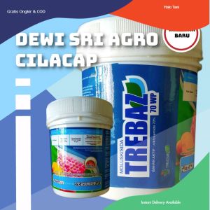 pembasmi hama keong siput Trebaz 70 WP kemasan 100 gram