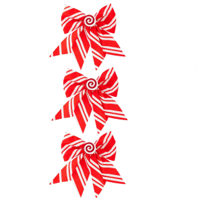 3Pcs Striped Fabric Bowknot Holiday Tree Bowknot Decoration For Christmas Tree Door Wreath Mantels Wedding Backdrops