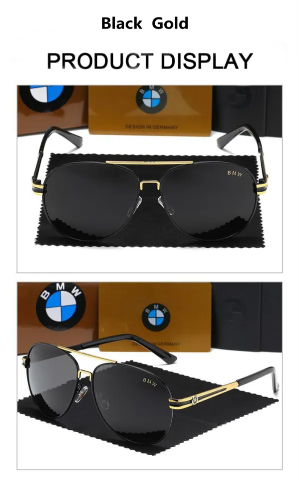 BMW Fashion Men Aviator Polarized Sunglasses For Driving Fishing Shades  Discoloration Anti Glare Toad Mirror Sunglasses