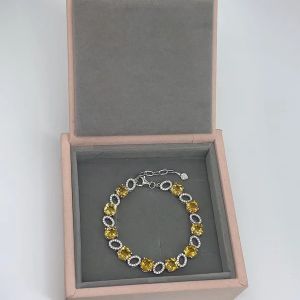 Citrine Bracelet High Clarity S925 Silver Inlaid Color Gemstone Delicate Jewelry