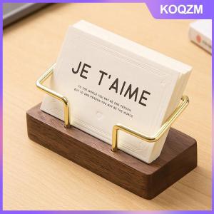 KOQZM Business Card Holder Organizer Office Desk Display Stand Memo Counter Accessories Tabletop Shelf Home Wooden Card Holder Storage