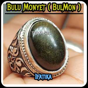 Cincin batu bulmon / bulu monyet asli natural