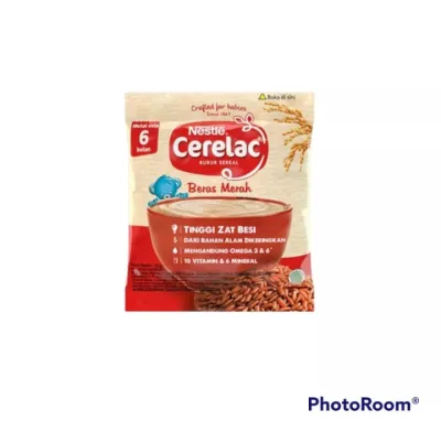 Nestle Cerelac Bubur Sereal Beras Merah & Kacang hijau 20g (8 x 20g)