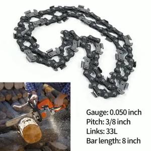 8 Inch Chainsaw Chain 3/8LP Pitch 33DL 33 Links 0.050 Gaude Saw Chain Replacement Link For Garden Tools Wood Cutter Accessories