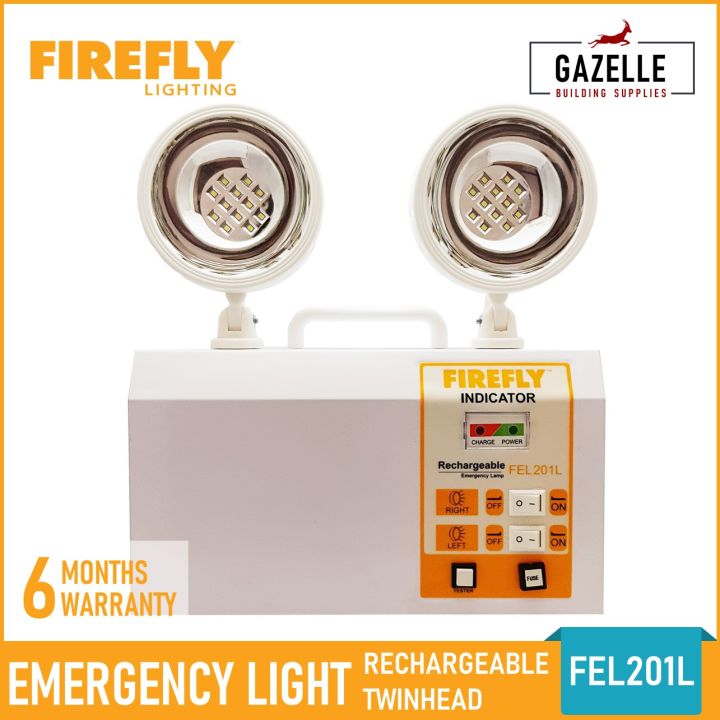 Firefly rechargeable deals twinhead emergency lamp