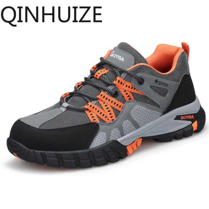 QINHUIZE New steel toe safety shoes waterproof lightweight wear
