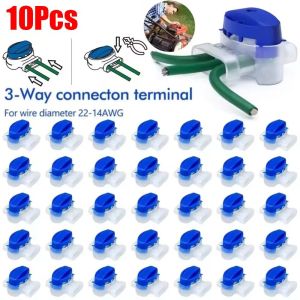 LONGB 10Pcs Gel Đầu nối cáp máy cắt cỏ tự động 3 Lỗ Chống thấm nước Đầu nối gel chống thấm nước 3 chân cắm Đầu nối dây 3 chân dành cho máy cắt cỏ tự động Garden Auto