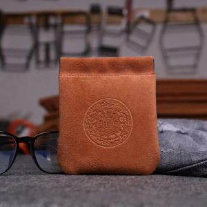 GENENIC Portable Jewelry Storage Bag Cowhide Bracelet Rings Leather Jewelry Holder Bag Durable Organizer Square Coin Purse