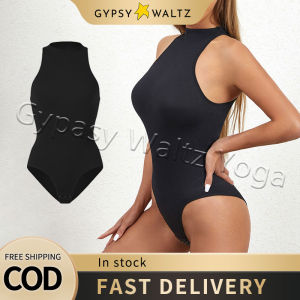 Gypasy Womens Basic Sleeveless Crewneck Bodysuits Slim Fit Stretch Cotton Tank Tops Halter Bodyshaper