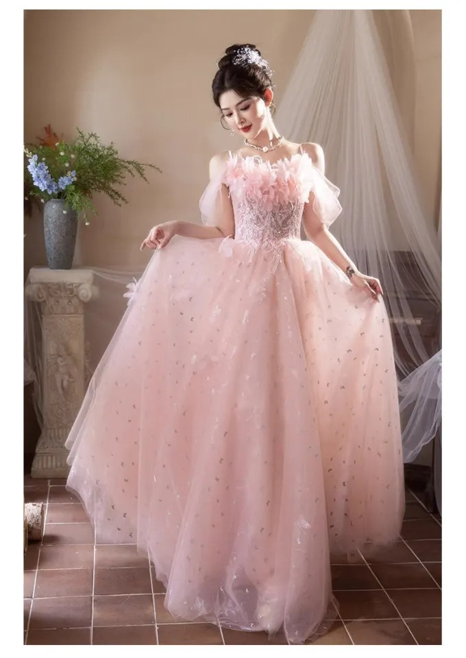 pink wedding dress feathers Pink Feather Dress 8