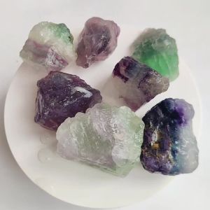 Natural Colorful Fluorite Green Purple Crystals Stone Mineral Healing Crystals Specimens Collectible Home Decoration Stone