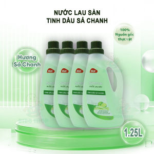 Nước Lau Sàn Tinh Dầu Sả Chanh 1.25l Làm sạch bóng sàn nhà đuổi ruồi muỗi côn trùng an toàn cho da bé