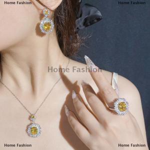 [COD] Home Fashion 3Pcs set Elegant Luxury Fashion Zircon Necklace Earrings Ring For Women Girls Party Wedding Bride Jewelry Set Gifts