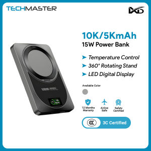 MXD 5000mAh 10000mAh Magnetic Wireless Charging Power Bank Fast charging – Ultra-Slim with 360° stand LED Display for iPhoneAirpods iWatch
