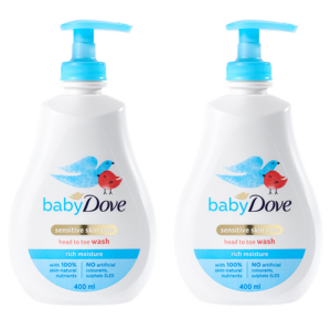 Baby Dove Baby Body Wash Rich Moisture 400ml 2 Pack | Mild & Moisturizing Baby Cleanser | Pump Type | Safe for Infants & Children | Head-to-Toe Use