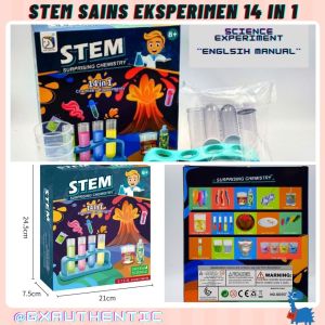 Science Experiment Kit With 14 in 1 Science Lab Chemistry Volcano Eruption Sains Eksperimen Mainan Kanak STEM STEAM Toys
