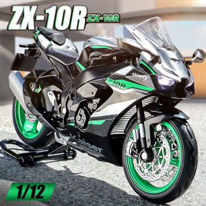 Quy Mô 1:12 Kawasaki ZX-10R Mô hình xe máy hợp kim Xe mô hình đúc Âm Thanh Ánh Sáng Xe Những Người Yêu Thích Bộ Sưu Tập Trẻ Em Món Quà Sinh Nhật Kim Loại Đồ chơi bé trai