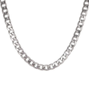 Kalung Pria Titanium Super-Kalung Rantai Silver-Fashion  Model Korea Anti Karat Anti Luntur