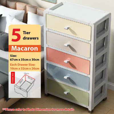 [Clearance] ROCO 35cm PP Plastic Drawer Wardrobe Clothes Organizer Large Capacity Drawer Cupboard 衣柜 Almari Pakaian Pakaian