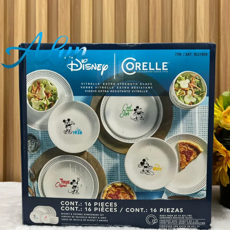 Costco Corelle Disney Dinnerware Corelle 16-piece Dinner Set Mickey Mouse Corelle Disney Lazada
