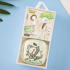 [KIKI-416] Headset Karakter Hewan Hi! CUTE DOODLE / Wadah Earphone Kabel 3.5mm Jack Kartun Animal