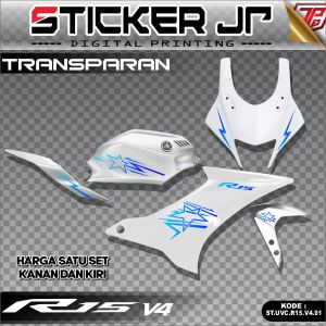 Sticker Striping  Cutting Transparan R15 V4 Bintang Star Striping R15 V4 Stiker Variasi R15