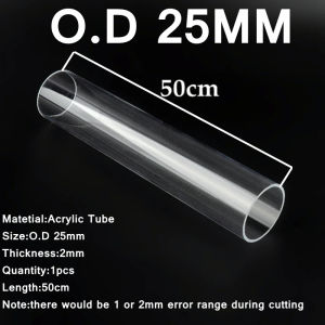 1 cái ống acrylic trong suốt dài 50cm OD 16~110mm phụ kiện bể cá ống cấp nước plexiglass