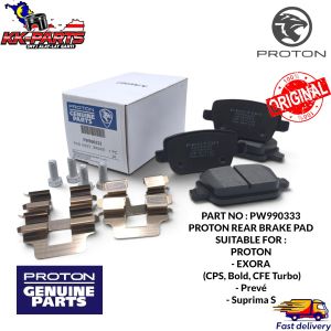 Proton Exora CPS Bold Preve Suprima S Rear Brake Pad PW990333 Set (4Pcs) - Pad Brek Belakang Exora Preve PnP Safety