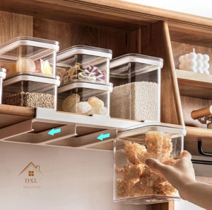 DXL Sliding Sealed Container Transparent Plastic Grain Storage Tank Moisture-proof Snack Nut Tea Dry Goods Storage Box Storage Tank