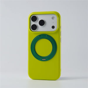 Magnetic Rotating Holder Neon Color Liquid Silicone Case for iPhone 17Promax 18Pro 16Pro 17 For Magsafe Matte Protective Cover