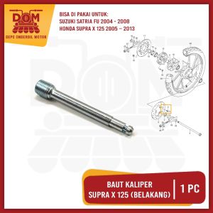 Baut Kaliper Supra X 125 Satria FU Belakang (PSP) Baud Kampas Cakram Blk Satria Supra X 125 Disk