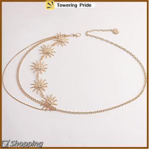 [Towering Pride] Đa lớp Punk Gothic mặt trăng mặt trời eo chuỗi kim loại thắt lưng cho phụ nữ ăn mặc đồ trang sức eo chuỗi eo thắt lưng