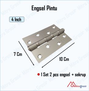 Engsel Pintu Bearing 4 Inch GP / Engsel Jendela / Engsel Pintu Rumah 4 Baut Kuning Silver