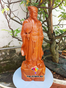 Tượng Khổng Minh (Gia Cát Lượng) gỗ hương cao 50cm - Tượng Phong Thủy - Trang Trí Nhà Cửa Decor - Quà Tặng Gỗ Mỹ Nghệ - Quà Tặng Tân Gia Khai Trương
