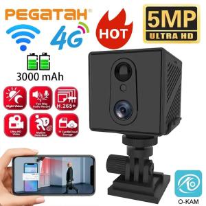 5MP 4G SIM Card Mini Camera Human Detection WiFi Camera Built-In 3000mAh Battery Security Surveillance Camcorder Video Recorder