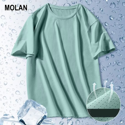 MOLAN crew neck short-sleeved t-shirt men's quick-drying breathable loose thin sports t-shirts