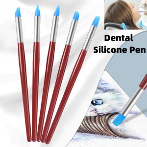 5Pcs Dental Silicone Pen Adhesive Composite Cement Porcelain Teeth Silicone Brush Penhaper Modelling Shaper Dotting Tools