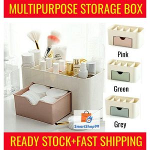 Cosmetic MakeUp Storage Box Organizer with Drawer Multipurpose Storage Box Kotak Penyimpan Kosmetik Serbaguna