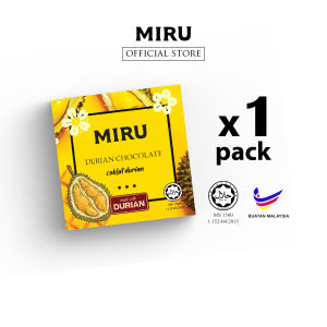 Halal Miru Premium Durian Coklat (Durian Chocolate) Snack Makanan Ringan Buatan Malaysia  95g