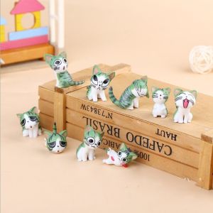Set of 9 Pcs Cute Pet Sweet Cat decorations Cake Toppers PVC Action Figures Kids Toy