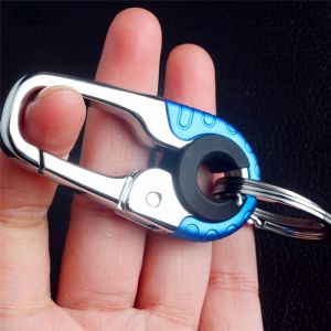 2pc Car Keychain Hook Stainless Steel Buckle Outdoor Carabiner Climbing Double Ring Keyring Chains Accessorie