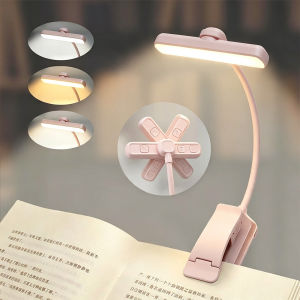 Flexible Gooseneck Clip On Reading Light Eye Care Book Lamp USB C Rechargeable 3 Colors Stepless Dimming Portable Bed Desk Travel Lightweight Night Reading Tool