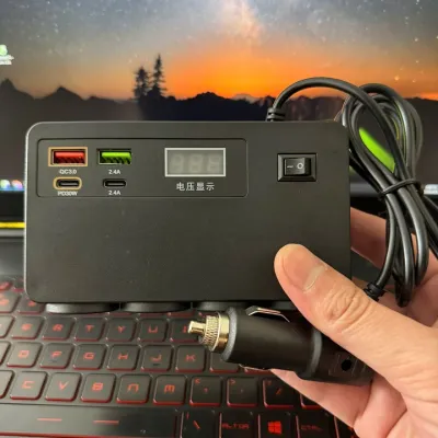 Bộ Chia Tẩu Sạc Trên Ô Tô – Chia 4 Đầu Tẩu Và 2 Cổng USB QC3.0 PD