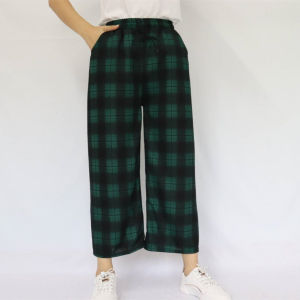 สินค้าพร้อมส่งจากไทย  กางเกงสก็อตขายาวมาใหม่รุ่น9214#9116#9331#9126##9127 มีเชือกผูกรูดได้  มีกระเป๋า2ข้าง ผ้าหนังไก่ผ้าใส่สบาย