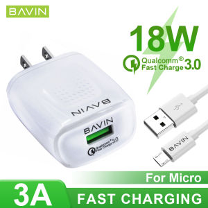 BAVIN PC357 Qualcomm3.0 & 3.1A Fast Charging Wall Charger w/ Built-In Smart Chip Adapter for Micro / iPh / Type-C