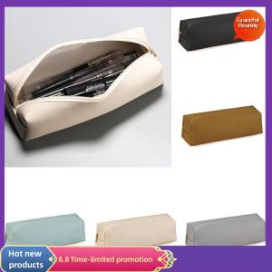 Graceful Student School Supplies Large Capacity PU Leather Pencil Bag Stationery Holder Case Storage Box Zipper Pencil Pouch