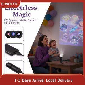 E-WOITD LED USB Projector Light 3/6pcs Portable Adjustable Patterns Night Light for Home Decorative Ambient Use