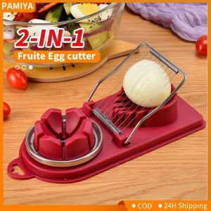 1 PC Two-in-One Stainless Steel Multifunctional Cutting Egg Slicer Butter Cheese Divider Slicing Tools