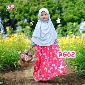 Raggakids Rg62 gamis anak motif kupu-kupu warna Navy