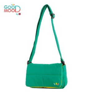 Good Mood by bsc กระเป๋า 2in1 สะพายข้าง+คาดอก สกรีน โลโก้ GOOD MOOD สีเขียว สำหรับเด็กอายุ 3-8 ปี ผ้า Poly